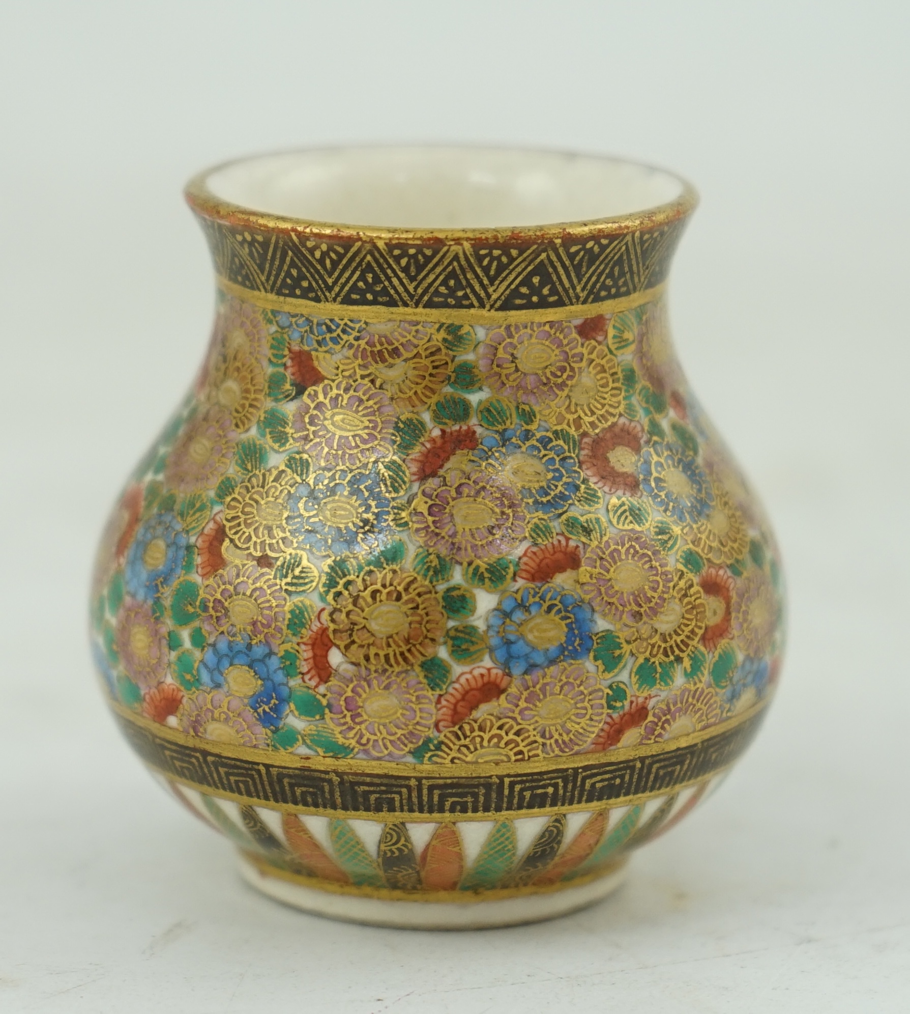 A Satsuma ‘millefleur’ miniature vase, by Kinkozan, early 20th century